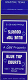 Matchbook Cover - Blue Top Courts Houston TX Sample spinning tops