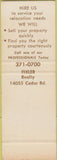 Matchbook Cover - Fixler Realty South Euclid OH SAMPLE