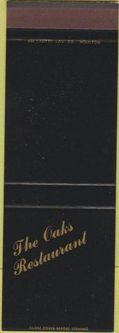 Matchbook Cover - The Oaks Restaurant Houston TX SAMPLE
