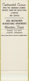 Matchbook Cover - The Oaks Restaurant Houston TX SAMPLE