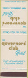 Matchbook Cover - The Governors' Club Hotel Fort Lauderdale FL SAMPLE