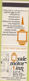 Matchbook Cover - Yale Motor Inn Wallingford CT SAMPLE