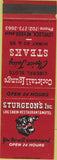 Matchbook Cover - Sturgeon's Inc Lovelock NV SAMPLE
