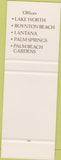 Matchbook Cover - First Federal Savings Loan Lake Worth FL Boynton Beach SAMPLE