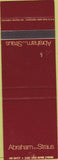 Matchbook Cover - Abraham Straus SAMPLE
