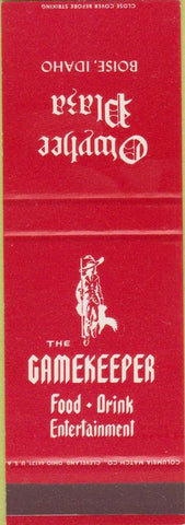 Matchbook Cover - Owyhee Plaza Boise ID Gamekeeper SAMPLE
