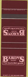 Matchbook Cover - Baron's Saloon SAMPLE