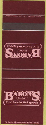 Matchbook Cover - Baron's Saloon SAMPLE