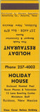 Matchbook Cover - Holiday Restaurant Ruidoso NM SAMPLE