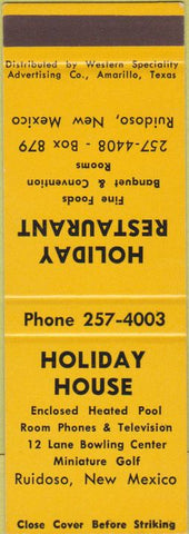 Matchbook Cover - Holiday Restaurant Ruidoso NM SAMPLE