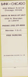Matchbook Cover - Bank of Chicago IL SAMPLE