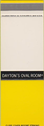 Matchbook Cover - Dayton's Oval Room OH SAMPLE