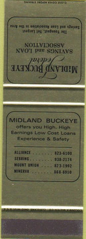 Matchbook Cover - Midland Buckeye Bank Alliance Minerva Sebring OH SAMPLE