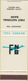 Matchbook Cover - First National Bank Clovis Melrose NM SAMPLE