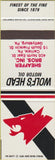 Matchbook Cover - Wolf's Head Motor Oil Gettysburg PA SAMPLE Sceaffer Bros