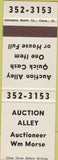 Matchbook Cover - Auction Alley WM Morse Painesville OH SAMPLE