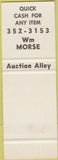 Matchbook Cover - Auction Alley WM Morse Painesville OH SAMPLE