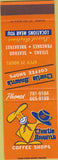 Matchbook Cover - Charlie Brown's Coffee Shops Bellaire TX SAMPLE