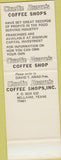 Matchbook Cover - Charlie Brown's Coffee Shops Bellaire TX SAMPLE
