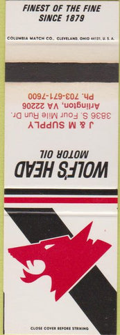 Matchbook Cover - Wolf's Head Motor Oil Arlington VA SAMPLE WEAR