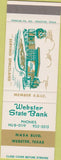 Matchbook Cover - Webster State Bank Webster TX SAMPLE