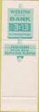 Matchbook Cover - Webster State Bank Webster TX SAMPLE