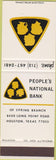 Matchbook Cover - People's National Bank Houston TX SAMPLE