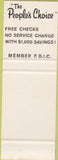 Matchbook Cover - People's National Bank Houston TX SAMPLE