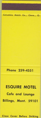 Matchbook Cover - Esquire Motel Billings MT SAMPLE