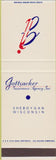 Matchbook Cover - Gottsacker Insurance Sheboygan WI SAMPLE