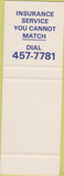 Matchbook Cover - Gottsacker Insurance Sheboygan WI SAMPLE