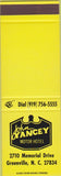 Matchbook Cover - John Yancey Motor Hotel Greenville NC SAMPLE