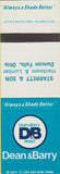 Matchbook Cover - Dean  and  Barry Paint Duncan Falls OH Starrett Lumber SAMPLE