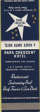 Matchbook Cover - Park Crescent Hotel New York City SAMPLE
