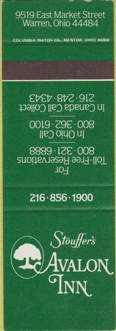 Matchbook Cover - Stouffer's Avalon Inn Warren OH SAMPLE
