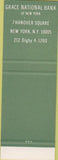 Matchbook Cover - Grace National Bank of New York SAMPLE