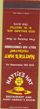 Matchbook Cover - Hattie's Hat Restaurant Seattle WA SAMPLE