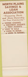 Matchbook Cover - North Plains Savings Loan Dumas TX SAMPLE