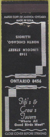 Matchbook Cover - Fifi's  and  Crow's Tavern North Chicago IL