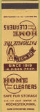 Matchbook Cover - Home Cleaners Fur Storage Rochester MN owl