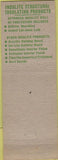 Matchbook Cover - Insultie Insulation Brayn Beck Staunton VA