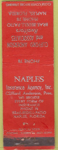Matchbook Cover - Naples Insurance Agency FL Clifford Anderson WEAR