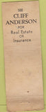 Matchbook Cover - Naples Insurance Agency FL Clifford Anderson WEAR