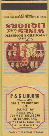 Matchbook Cover - P and G Liquors El Dorado AR