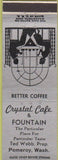 Matchbook Cover - Crystal Cafe Pomeroy WI