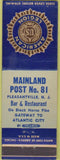 Matchbook Cover - American Legion Pleasantville NJ
