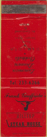 Matchbook Cover - Frank Giuffrida's Steak House Saugus MA WORN