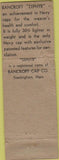 Matchbook Cover - Bancroft Military Caps POOR Framingham MA