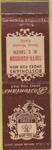 Matchbook Cover - Bostonian men's shoes Santa Monica CA