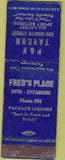 Matchbook Cover - F and F Tavern Fred's Place WEAR NO TOWN